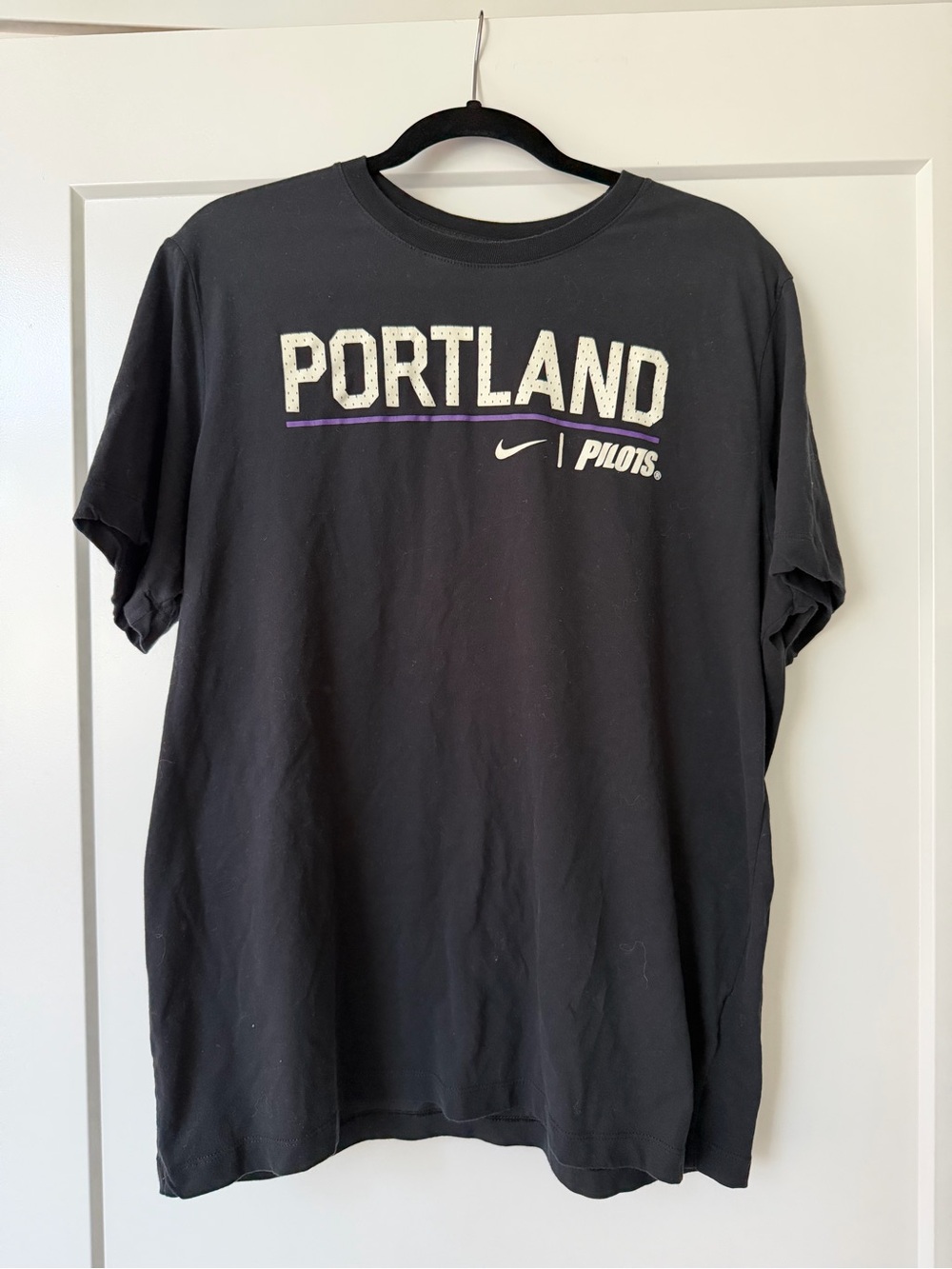 Nike Black Portland Pilots Graphic Tee with Purple Accent